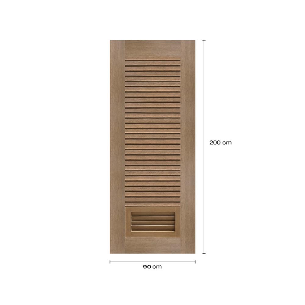 ประตูห้องน้ำโพลีสไตรีน ไม่เจาะลูกบิด LINDEKOR SIMPLE 90x200 ซม. สีสักด้าน (เปิดด้านซ้าย เข้าด้านใน)