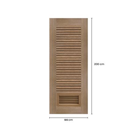 ประตูห้องน้ำโพลีสไตรีน ไม่เจาะลูกบิด LINDEKOR SIMPLE 90x200 ซม. สีสักด้าน (เปิดด้านซ้าย เข้าด้านใน)_5