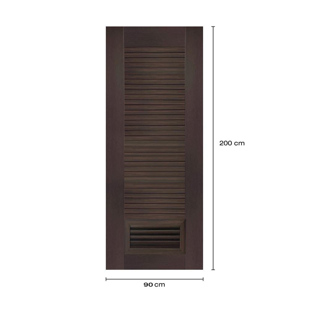 ประตูห้องน้ำโพลีสไตรีน ไม่เจาะลูกบิด LINDEKOR SIMPLE 90x200 ซม. สีโอ๊ค (เปิดด้านซ้าย เข้าด้านใน)