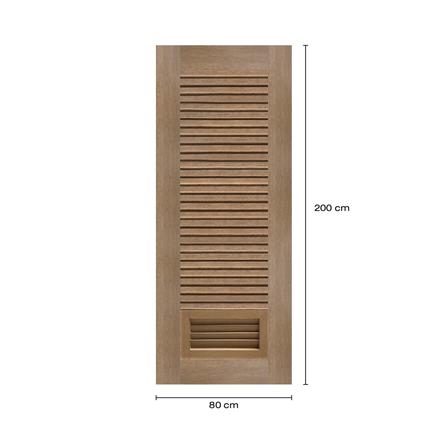 ประตูห้องน้ำโพลีสไตรีน ไม่เจาะลูกบิด LINDEKOR SIMPLE 80x200 ซม. สีสักด้าน (เปิดด้านซ้าย เข้าด้านใน)_5
