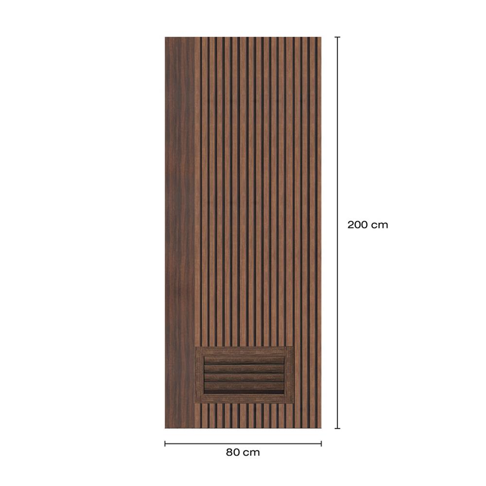 ประตูห้องน้ำโพลีสไตรีน ไม่เจาะลูกบิด LINDEKOR VERTICAL 80x200 ซม. สีโรสวู้ด (เปิดด้านขวา เข้าด้านใน)
