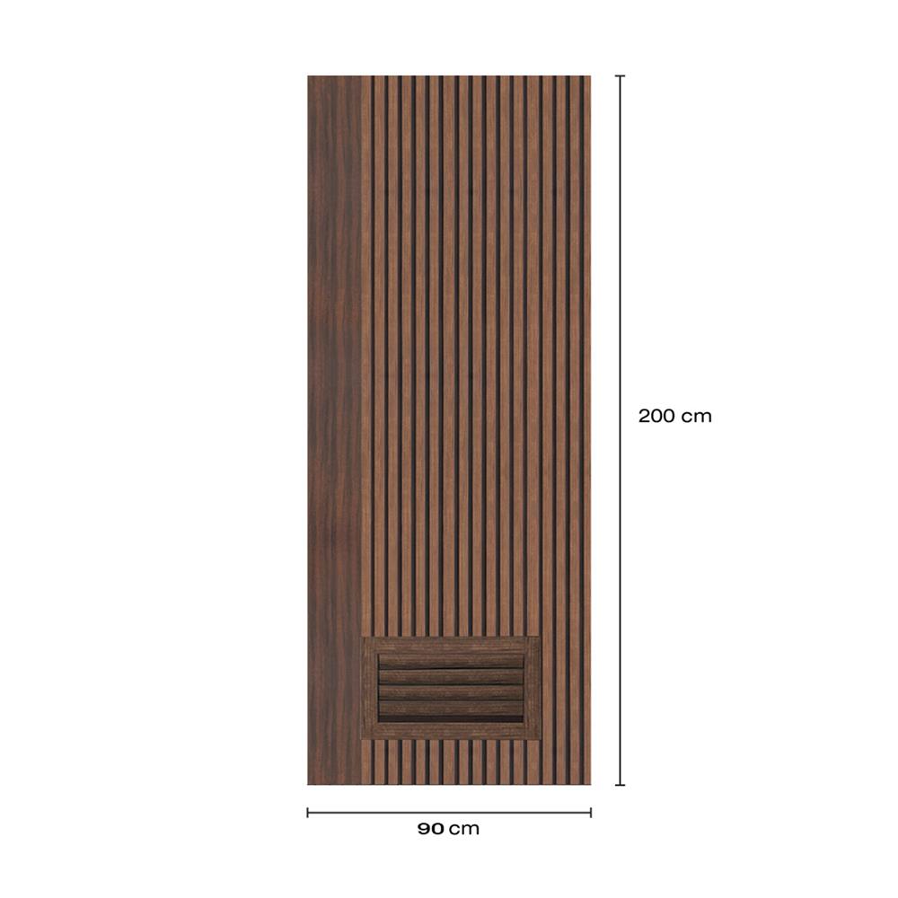 ประตูห้องน้ำโพลีสไตรีน ไม่เจาะลูกบิด LINDEKOR VERTICAL 90x200 ซม. สีโรสวู้ด (เปิดด้านขวา เข้าด้านใน)