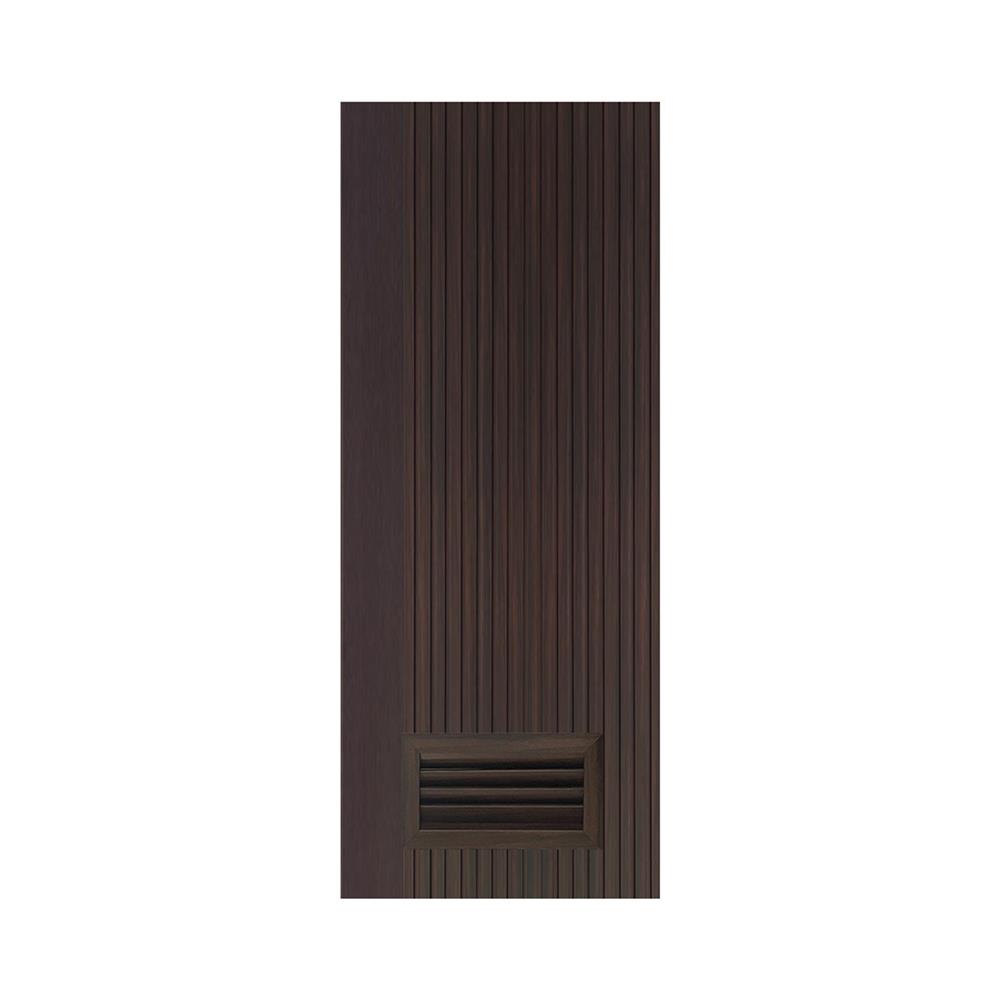 ประตูห้องน้ำโพลีสไตรีน ไม่เจาะลูกบิด LINDEKOR VERTICAL 70x200 ซม. สีโอ๊ค (เปิดด้านขวา เข้าด้านใน)