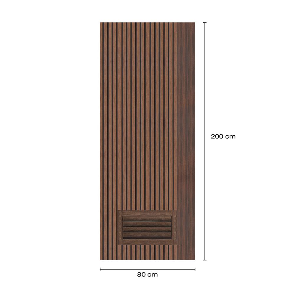 ประตูห้องน้ำโพลีสไตรีน ไม่เจาะลูกบิด LINDEKOR VERTICAL 80x200 ซม. สีโรสวู้ด (เปิดด้านซ้าย เข้าด้านใน)