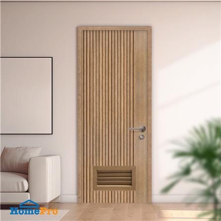 ประตูห้องน้ำโพลีสไตรีน ไม่เจาะลูกบิด LINDEKOR VERTICAL 70x200 ซม. สีสักด้าน (เปิดด้านซ้าย เข้าด้านใน)_3