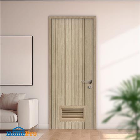ประตูห้องน้ำโพลีสไตรีน ไม่เจาะลูกบิด LINDEKOR VERTICAL 80x200 ซม. สีบีชด้าน (เปิดด้านซ้าย เข้าด้านใน)_3
