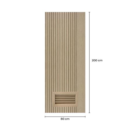 ประตูห้องน้ำโพลีสไตรีน ไม่เจาะลูกบิด LINDEKOR VERTICAL 80x200 ซม. สีบีชด้าน (เปิดด้านซ้าย เข้าด้านใน)_5