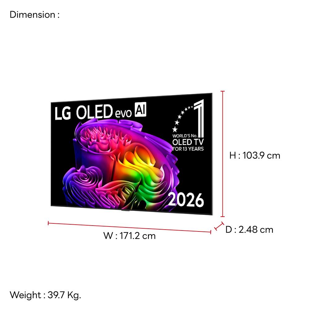 ทีวีโอแอลอีดี 77 นิ้ว LG (4K, OLED, WEB OS) OLED77G6PSA.ATM