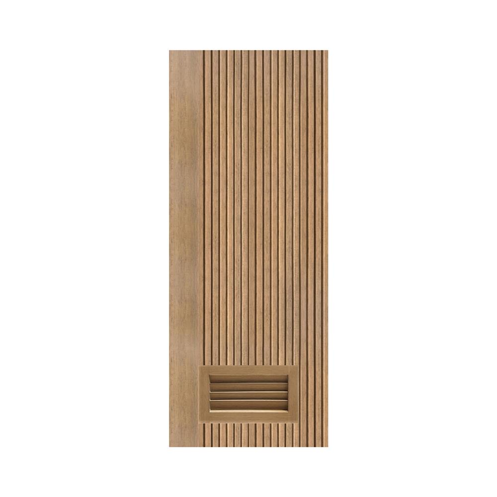 ประตูห้องน้ำโพลีสไตรีน ไม่เจาะลูกบิด LINDEKOR VERTICAL 90x200 ซม. สีสักด้าน (เปิดด้านขวา เข้าด้านใน)
