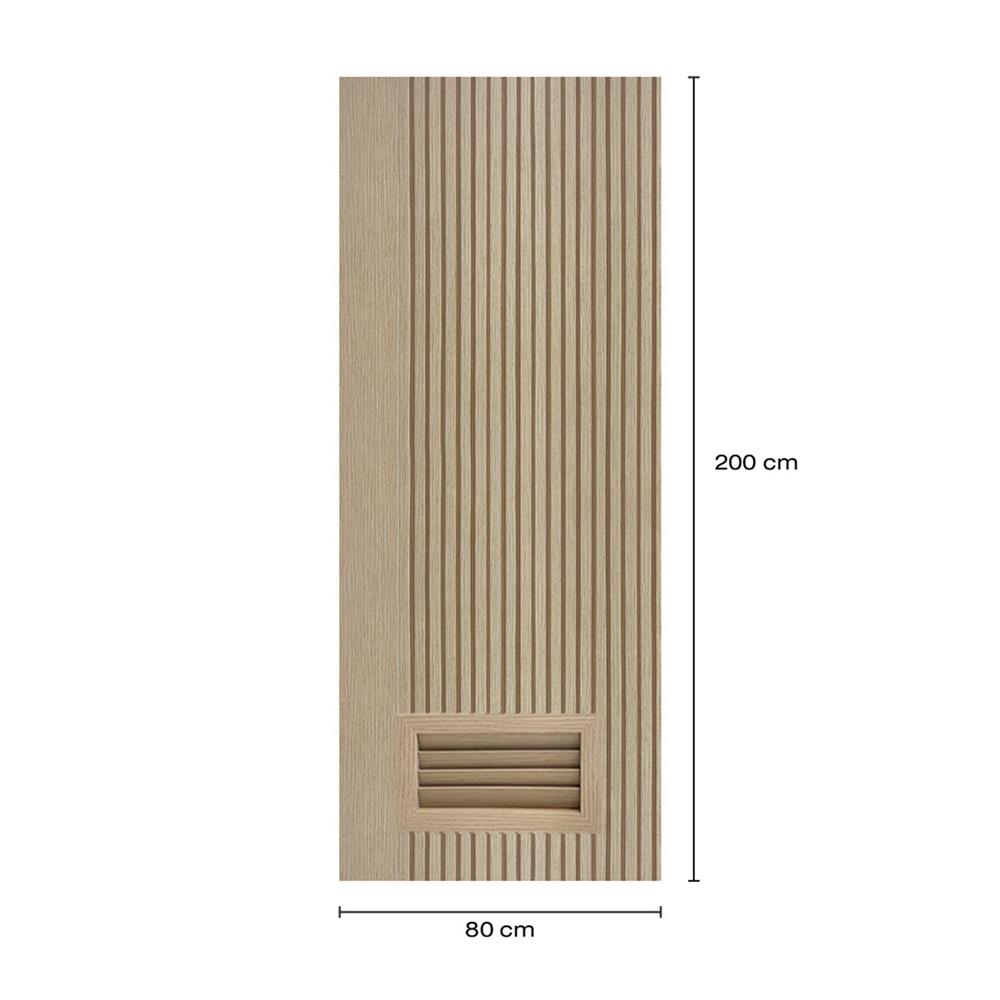 ประตูห้องน้ำโพลีสไตรีน ไม่เจาะลูกบิด LINDEKOR VERTICAL 80x200 ซม. สีบีชด้าน (เปิดด้านขวา เข้าด้านใน)