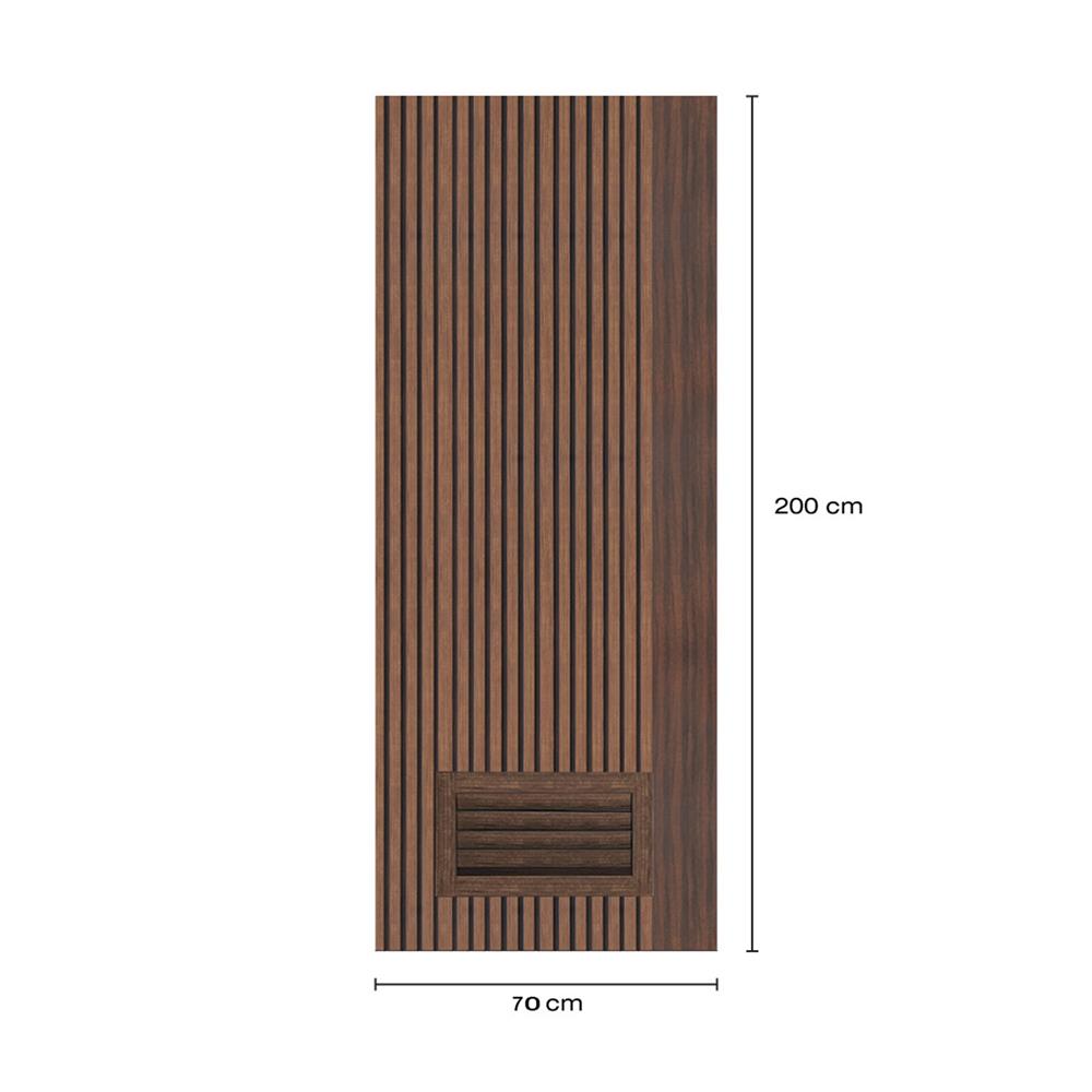 ประตูห้องน้ำโพลีสไตรีน ไม่เจาะลูกบิด LINDEKOR VERTICAL 70x200 ซม. สีโรสวู้ด (เปิดด้านซ้าย เข้าด้านใน)