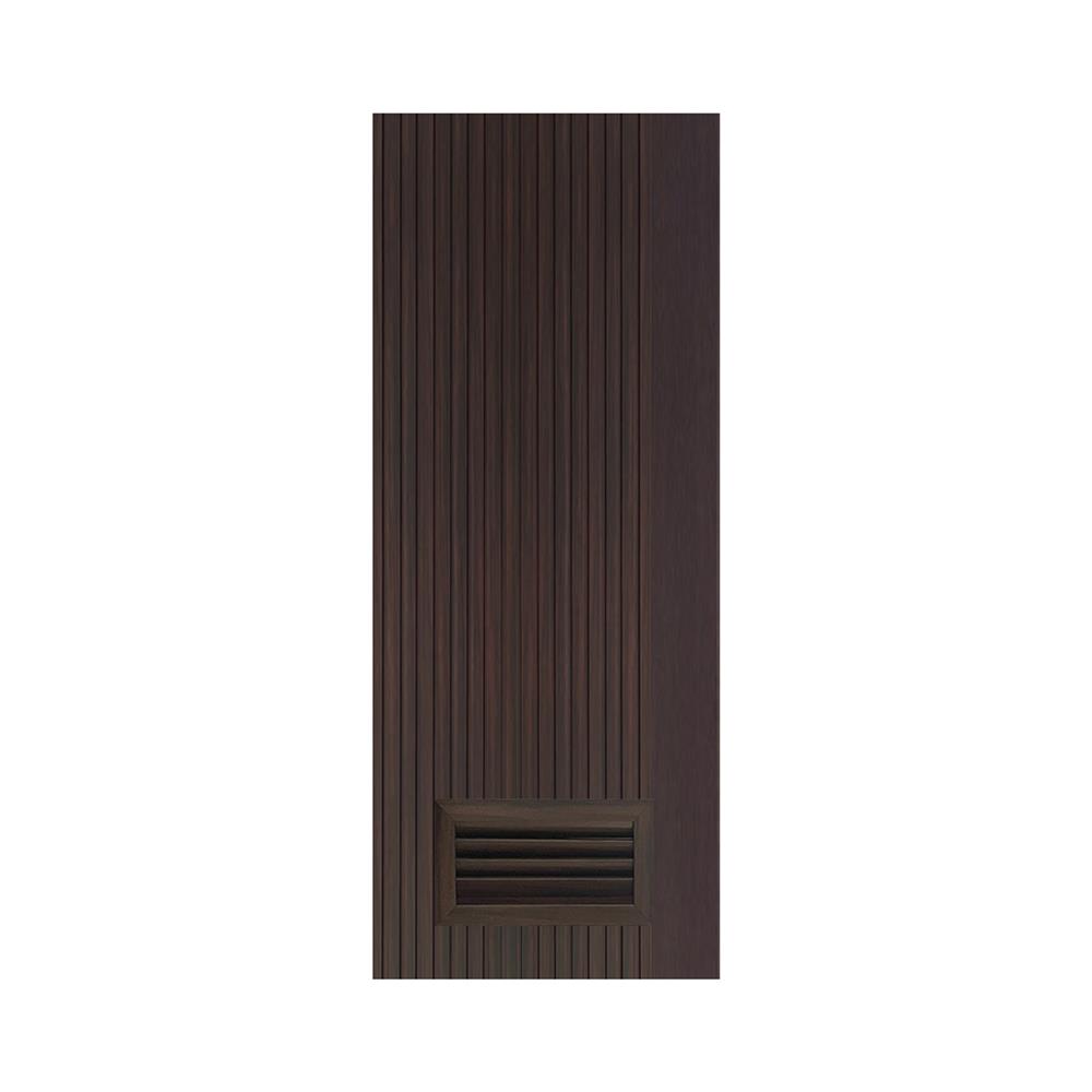 ประตูห้องน้ำโพลีสไตรีน ไม่เจาะลูกบิด LINDEKOR VERTICAL 80x200 ซม. สีโอ๊ค (เปิดด้านซ้าย เข้าด้านใน)