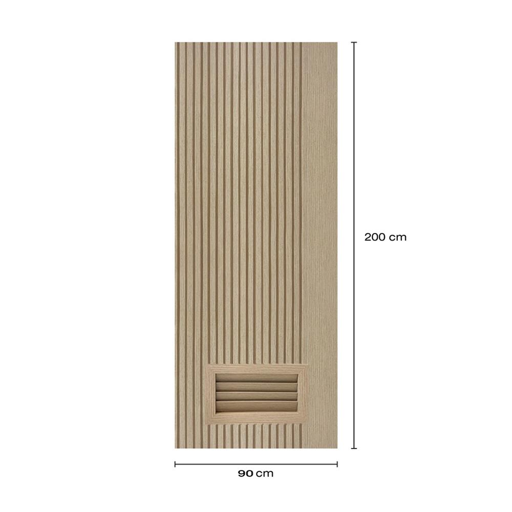 ประตูห้องน้ำโพลีสไตรีน ไม่เจาะลูกบิด LINDEKOR VERTICAL 90x200 ซม. สีบีชด้าน (เปิดด้านซ้าย เข้าด้านใน)