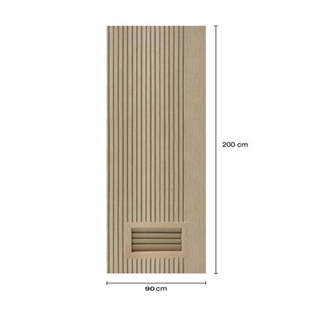ประตูห้องน้ำโพลีสไตรีน ไม่เจาะลูกบิด LINDEKOR VERTICAL 90x200 ซม. สีบีชด้าน (เปิดด้านซ้าย เข้าด้านใน)_5