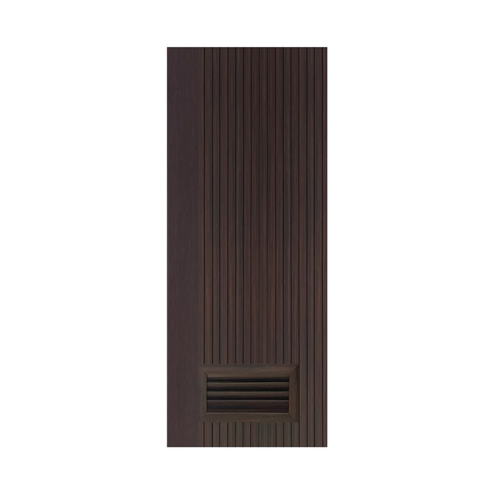 ประตูห้องน้ำโพลีสไตรีน ไม่เจาะลูกบิด LINDEKOR VERTICAL 80x200 ซม. สีโอ๊ค (เปิดด้านขวา เข้าด้านใน)