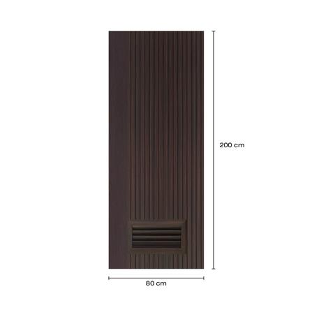 ประตูห้องน้ำโพลีสไตรีน ไม่เจาะลูกบิด LINDEKOR VERTICAL 80x200 ซม. สีโอ๊ค (เปิดด้านขวา เข้าด้านใน)_5