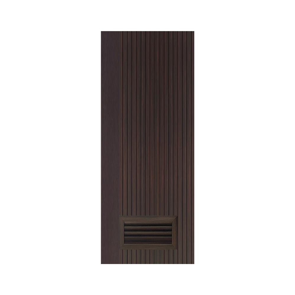 ประตูห้องน้ำโพลีสไตรีน ไม่เจาะลูกบิด LINDEKOR VERTICAL 90x200 ซม. สีโอ๊ค (เปิดด้านขวา เข้าด้านใน)