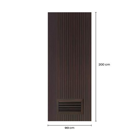 ประตูห้องน้ำโพลีสไตรีน ไม่เจาะลูกบิด LINDEKOR VERTICAL 90x200 ซม. สีโอ๊ค (เปิดด้านขวา เข้าด้านใน)_5