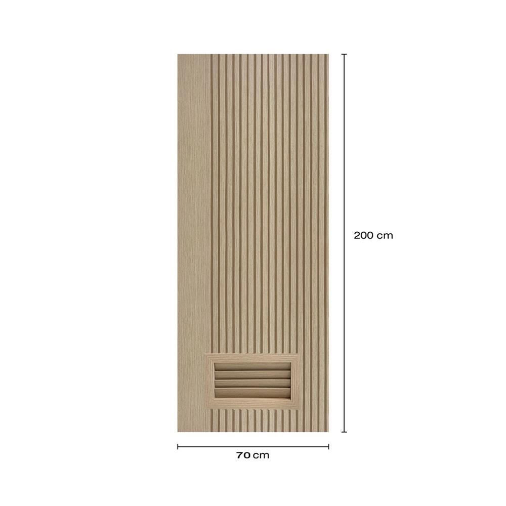 ประตูห้องน้ำโพลีสไตรีน ไม่เจาะลูกบิด LINDEKOR VERTICAL 70x200 ซม. สีบีชด้าน (เปิดด้านา เข้าด้านใน)