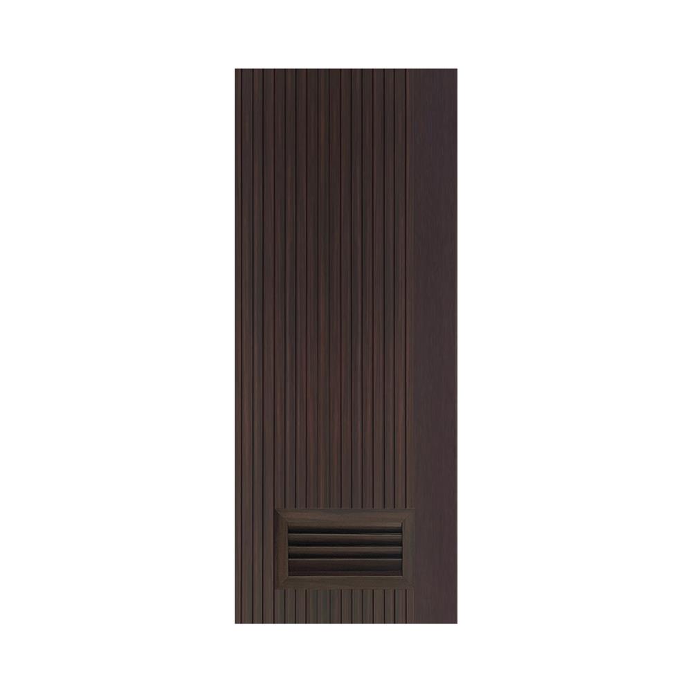 ประตูห้องน้ำโพลีสไตรีน ไม่เจาะลูกบิด LINDEKOR VERTICAL 90x200 ซม. สีโอ๊ค (เปิดด้านซ้าย เข้าด้านใน)