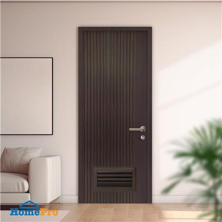 ประตูห้องน้ำโพลีสไตรีน ไม่เจาะลูกบิด LINDEKOR VERTICAL 90x200 ซม. สีโอ๊ค (เปิดด้านซ้าย เข้าด้านใน)_3