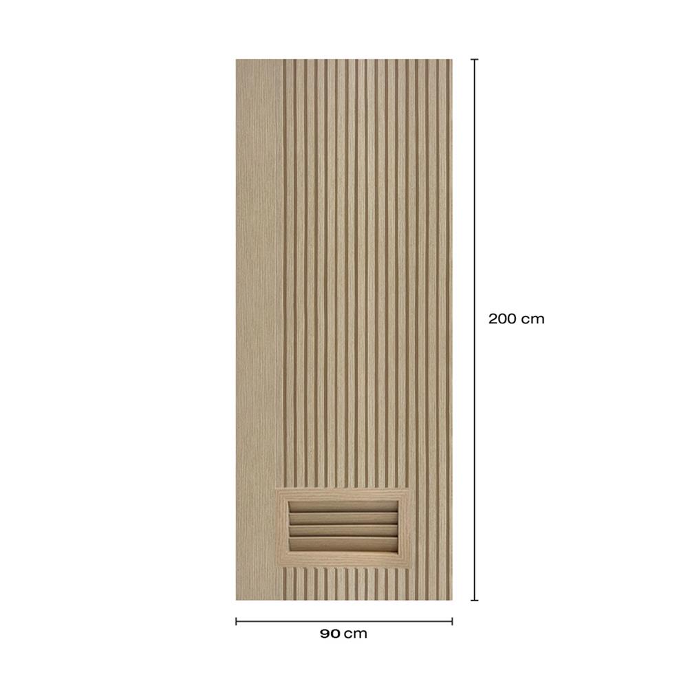 ประตูห้องน้ำโพลีสไตรีน ไม่เจาะลูกบิด LINDEKOR VERTICAL 90x200 ซม. สีบีชด้าน (เปิดด้านขวา เข้าด้านใน)