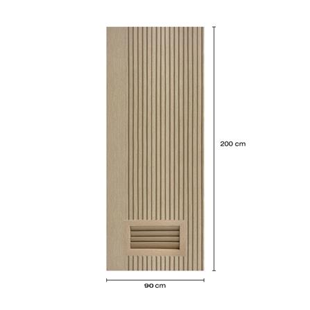 ประตูห้องน้ำโพลีสไตรีน ไม่เจาะลูกบิด LINDEKOR VERTICAL 90x200 ซม. สีบีชด้าน (เปิดด้านขวา เข้าด้านใน)_5
