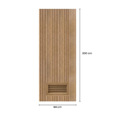 ประตูห้องน้ำโพลีสไตรีน ไม่เจาะลูกบิด LINDEKOR VERTICAL 90x200 ซม. สีสักด้าน (เปิดด้านซ้าย เข้าด้านใน)_5