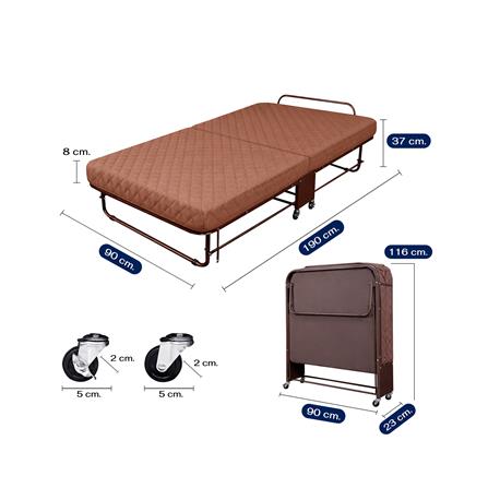 เตียงพับพร้อม TOPPER THAIBULL OLT237-90SM1 สี BROWN_8