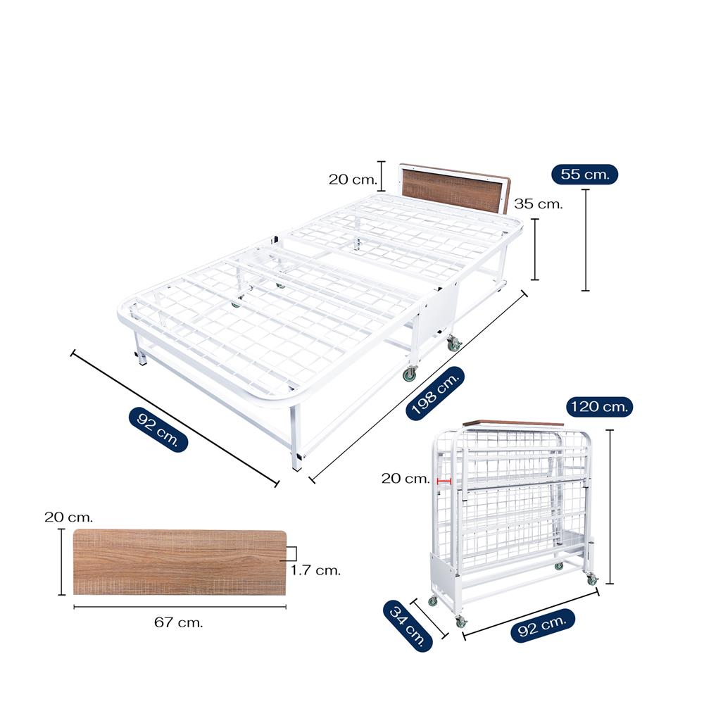 เตียงพับพร้อม TOPPER THAIBULL SSTPE245-90 สีขาว