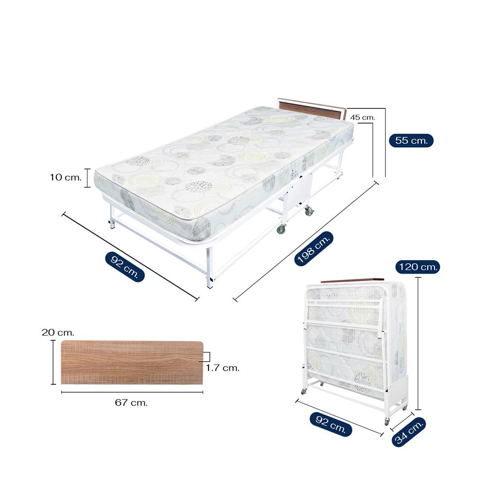 เตียงพับพร้อม TOPPER THAIBULL SSTPE245-90 สีขาว
