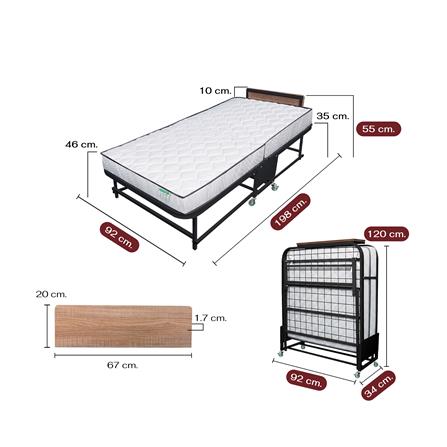 เตียงพับพร้อม TOPPER THAIBULL SSTSFPE245-90 (TNR) สีดำ_10