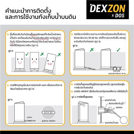 ถังเก็บน้ำ DEXZON GRANIX 2000 ลิตร สี GRANITE GREY_7