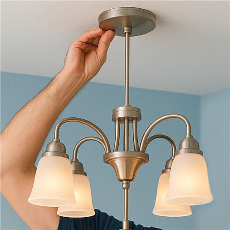 ติดตั้งโคมไฟช่อแบบ 4-10 หัว พร้อมเดินสายไฟ_0