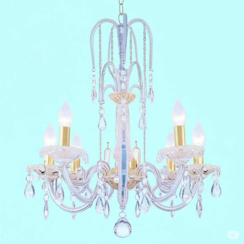 ติดตั้งโคมไฟช่อแบบแก้ว (ขนาดกลาง)