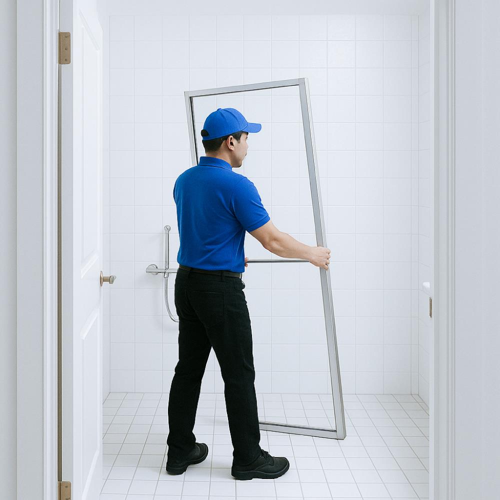 รื้อถอนขนทิ้งฉากกั้นอาบน้ำ