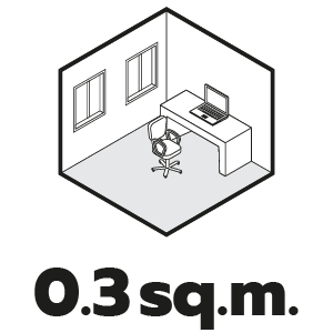 ขนาดพื้นที่ 0.3 ตร.ม