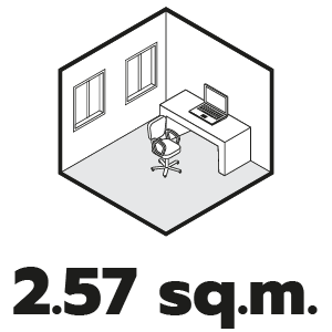 ขนาดพื้นที่ 2.57 ตร.ม