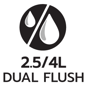 การใช้นํ้าชำระล้างต่อครั้ง 2.5/4L