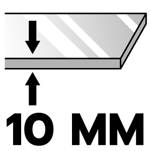 ความหนากระจก 10 มม.