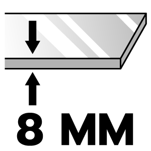 ความหนากระจก 8มม.