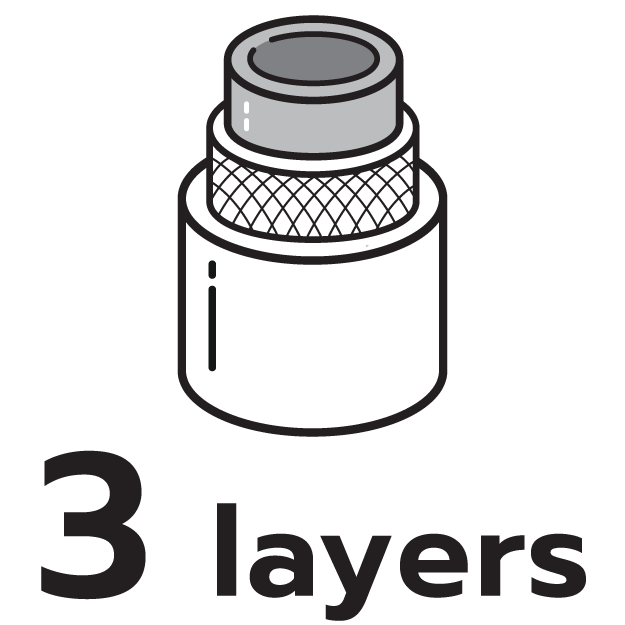 ความหนาของสายยาง 3 ชั้น