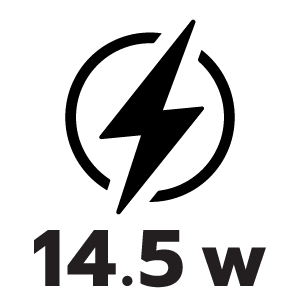 กำลังไฟ 14.5 วัตต์