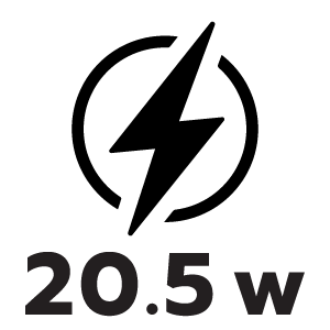 กำลังไฟ 20.5 วัตต์