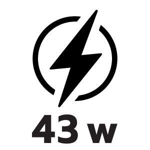 กำลังไฟ 43 วัตต์