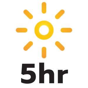 ระยะเวลาความสว่าง 5 ชั่วโมง