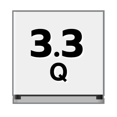 ปริมาตรความจุ 3.3 คิว