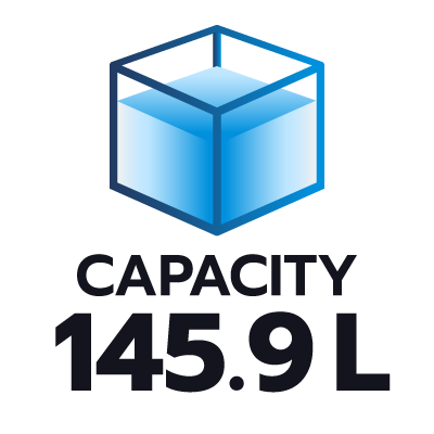 ปริมาตรความจุ 145.9 ลิตร