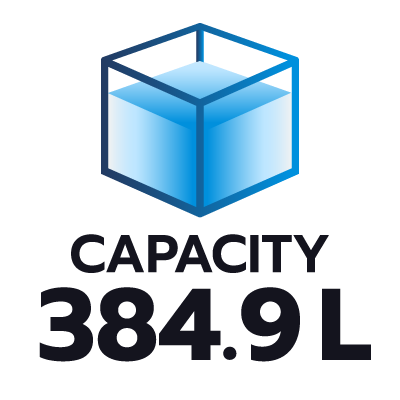 ปริมาตรความจุ 384.9 ลิตร