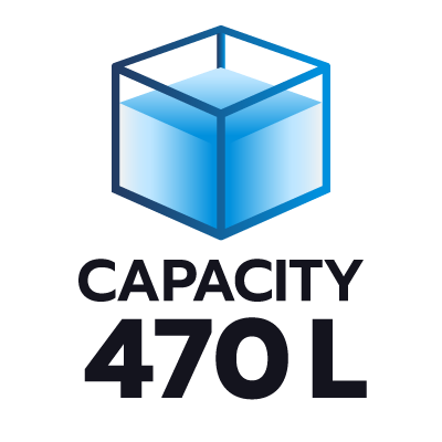 ปริมาตรความจุ 470 ลิตร